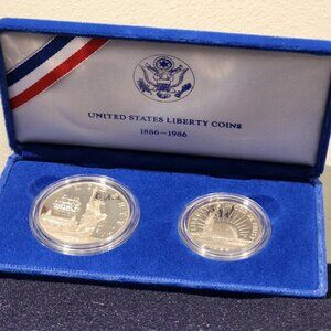1986 US Mint Proof Liberty 2 Coin Set
